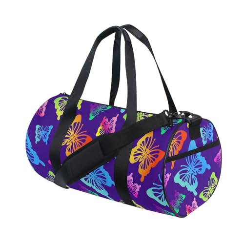 LI ZHI XIN Large Duffelbag Reisetasche Eimerform Handtasche/Schulter for Unisex Damen Herren Gym Reisen Schwimmen Schmetterling-Muster von LI ZHI XIN