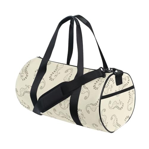 LI ZHI XIN Large Duffelbag Reisetasche Eimerform Handtasche/Schulter for Unisex Damen Herren Gym Reisen Schwimmen Seepferdchen-Muster von LI ZHI XIN