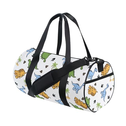 LI ZHI XIN Large Duffelbag Reisetasche Eimerform Handtasche/Schulter for Unisex Damen Herren Gym Reisen Schwimmen Tier Dinosaurier Tropischer Baum von LI ZHI XIN