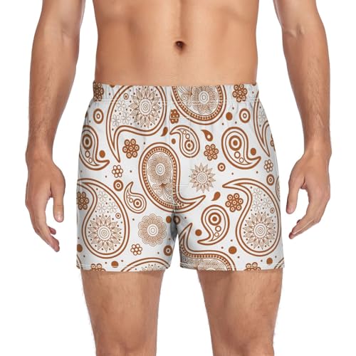 LI ZHI XIN Männer Boxershorts,Herren Trunks Unterwäsche,Boxer Slips für Männer,Baumwolle Unterwäsche für Männer Paisley Nahtloses Muster von LI ZHI XIN