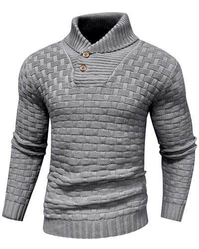 LIAMERHE Herren Rollkragen Pullover Winter Slim Fit Langarm Feinstrick Pullover Strickpullover Texturierte Gerippte Kante Freizeit Männer Basic Stehkragen Sweater Grau M LIAMERHE Herren Rollkragen Pullover Winter Slim Fit Langarm Feinstrick Pullover Strickpullover Texturierte Gerippte Kante Freizeit Männer Basic Stehkragen Sweater Grau M von LIAMERHE