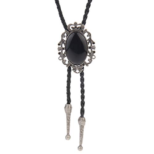 LIANCHI Western Crown Bolo-Krawatte für Damen und Herren, Indianer-Krawatte aus Leder, Schwarz, 70, Leder von LIANCHI