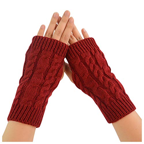 LIANGFANG Handschuhe Damen Stricken Langen Arm WäRmer FäUstlinge Kaschmir-Wolle PulswäRmer Fingerlose Sleeves FüR Gestrickt Handgelenk Armstulpen Mit Daumenloch Dehnbare, Rot, Einheitsgröße LIANGFANG Handschuhe Damen Stricken Langen Arm WäRmer FäUstlinge Kaschmir-Wolle PulswäRmer Fingerlose Sleeves FüR Gestrickt Handgelenk Armstulpen Mit Daumenloch Dehnbare, Rot, Einheitsgröße von LIANGFANG