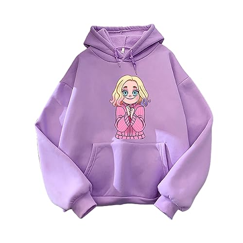 LIANGSHAN Addams Enid Hoodie,Couple Outfit Pullover,Frauen Kostüme Unisex Teenager Sweatshirt mit Kapuze Dailywear (Purple,XS) von LIANGSHAN