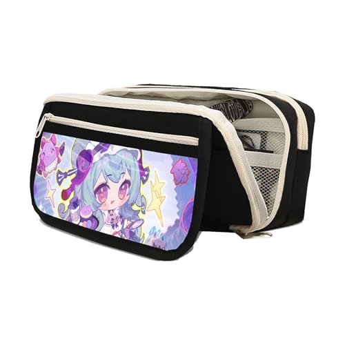LIANGSHAN Federmäppchen mit Comic-Charakteren, multifunktional, mehrere Taschen, Cartoon-Schreibwaren-Tasche, Stifteetui, große Kapazität, Schreibwarentasche, Studenten, tragbare Stifttasche, Unisex von LIANGSHAN