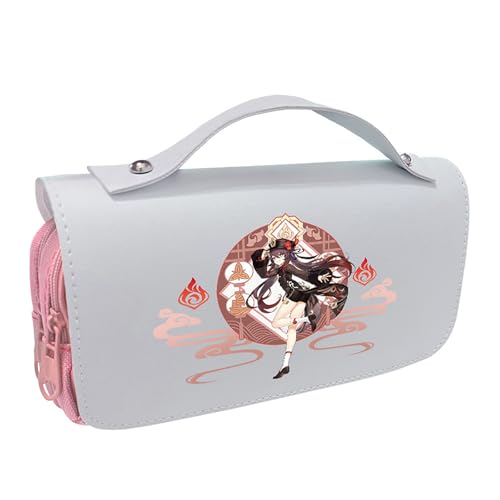 LIANGSHAN Lustiges Spiel Doppellagiges Federmäppchen mit Reißverschluss Anime, Cartoon-Schreibwaren-Box, Stifteetui, große Kapazität, Schreibwarentasche, Studenten, tragbare Stifttasche, Uni, B, von LIANGSHAN