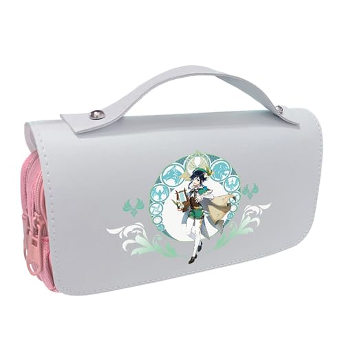 LIANGSHAN Lustiges Spiel Doppellagiges Federmäppchen mit Reißverschluss Anime, Cartoon-Schreibwaren-Box, Stifteetui, große Kapazität, Schreibwarentasche, Studenten, tragbare Stifttasche, Uni, F, von LIANGSHAN