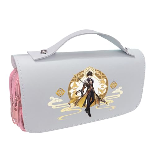 LIANGSHAN Lustiges Spiel Doppellagiges Federmäppchen mit Reißverschluss Anime, Cartoon-Schreibwaren-Box, Stifteetui, große Kapazität, Schreibwarentasche, Studenten, tragbare Stifttasche, Uni, a, von LIANGSHAN