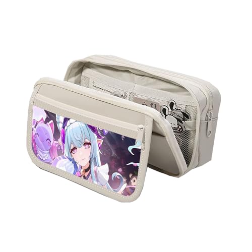 LIANGSHAN Stifttasche mit Comic-Charakteren, multifunktional, mehrere Taschen, Cartoon-Schreibwaren-Tasche, großes Fassungsvermögen, Schreibwaren-Tasche, Studenten, tragbare Stifttasche, Unisex, a von LIANGSHAN