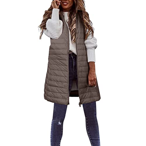 Dünne Steppweste Damen Midi Gesteppt Weste Plus Größe Longweste Mit Taschen Outdoorweste Gesteppt Daunenweste Damen Lang Braun Wandern Daunenweste Schwarz Damenweste Für Laufen Outdoor Wandern Dünne Steppweste Damen Midi Gesteppt Weste Plus Größe Longweste Mit Taschen Outdoorweste Gesteppt Daunenweste Damen Lang Braun Wandern Daunenweste Schwarz Damenweste Für Laufen Outdoor Wandern von LIANGTUOHAI