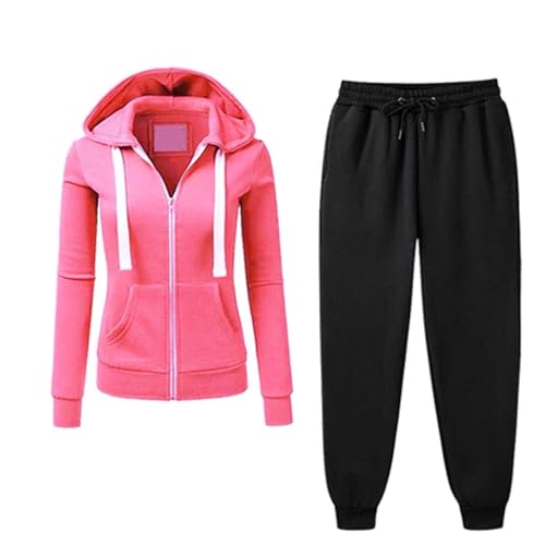 Jogginganzug Damen Herbst Winter Gefütterte 2 Teiler streatwear trainingsanzüge Zip Hoodie Kuschelig Freizeit Sportanzug Hausanzug Elegant Y2K 2023 Trainingsanzug Große Größen Fitness Zweiteiler von LIANGTUOHAI