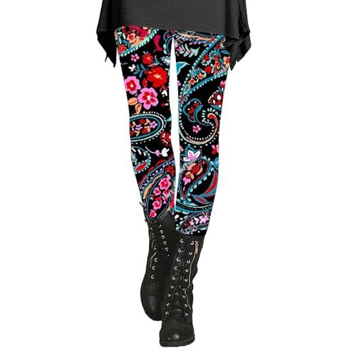 LIANGTUOHAI Damen Thermo Leggings Muster Große Größen Fahrradhose Winter Weihnachts Hose Weihnachten Yogahosen Ethnischer Stil Thermo-Leggings Herbst Winter Reitleggings Reithose Yoga-Hose von LIANGTUOHAI