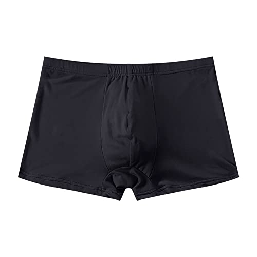 LIANGTUOHAI einfarbige Herrenhöschen, Bequeme Boxershorts aus Milchseide, erschwingliche, atmungsaktive Shorts Unterwäsche Compatible with Motorrad Herren (Black, XXXL) von LIANGTUOHAI