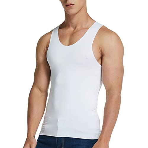 Sport Unterhemd Herren Sommer Solide Ärmellose Tshirt Unterhemd Fitness Shirt Sommerlich Cool Eng Gym Sport Trägershirts Übergröße Achselshirt für Sporthalle Outdoor Jogging von LIANGTUOHAI