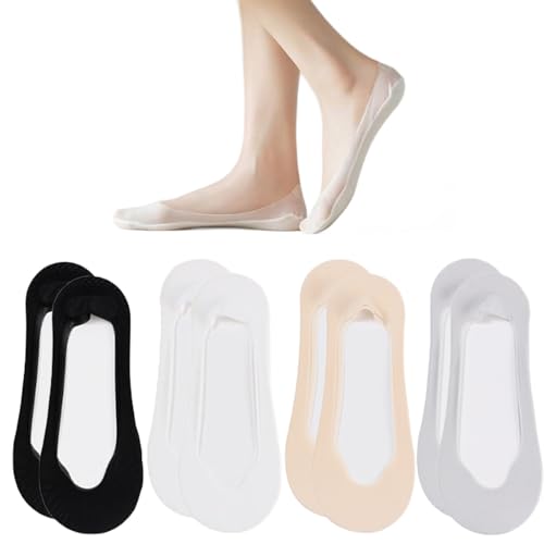 LIANRISES 8 Paar Füßlinge Damen Füsslinge, Ballerina Socken Damen 38-42 Loafer, Unsichtbar, Rutschfeste, für Sportschuhe, Freizeitschuhe, Flache Schuhe von LIANRISES