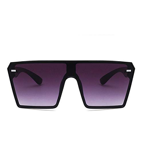 Mode übergroße Sonnenbrille Retro Gradient Große Rahmen Sonnenbrille für Frauen Einteiler Schattenspiegel Klarobjektiv Sonnenbrille Damen 917 (Lenses Color : Black Grey) von LIANYG