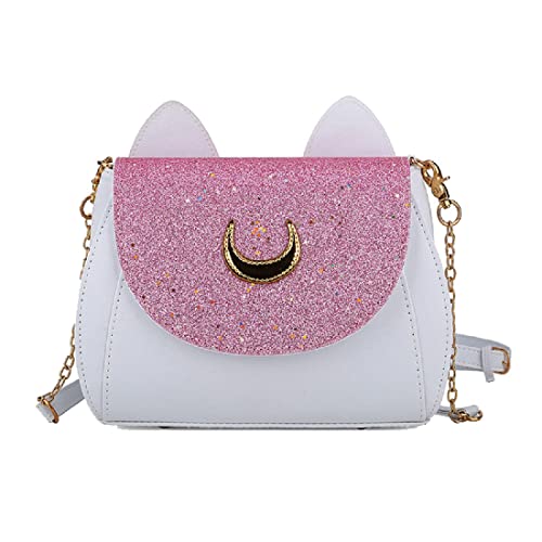 LIAOLI Mode Frauen Kawaii Handtasche Moon Sailor Luna Cosplay Messenger Crossbody Katze Geldbörse Pailletten Satchel Schultertasche von LIAOLI