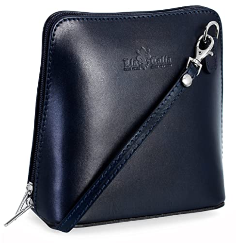 LIATALIA Damen Mini Schultertasche aus echtem italienischen Leder - ABBY [Deep Navy] von LiaTalia