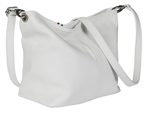 LIATALIA - Hobo-bag/Schultertasche im echtes italienisches Leder - ADAL - Weiß von LiaTalia