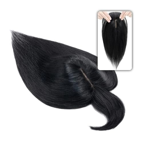 Gewellte Perücke 6"-18" Straight Echthaar Haarteil mit Pony, 7 * 12,5 cm Haaraufsatz auf Seidenbasis für Frauen mit dünner werdendem Haar oder Haarausfall 3 Clip in Perückengriff(Size:12 Zoll,Color:1) Gewellte Perücke 6"-18" Straight Echthaar Haarteil mit Pony, 7 * 12,5 cm Haaraufsatz auf Seidenbasis für Frauen mit dünner werdendem Haar oder Haarausfall 3 Clip in Perückengriff(Size:12 Zoll,Color:1) von LIBANGRONG-888
