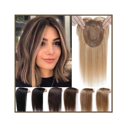 Gewellte Perücke Echthaar Topper mit Pony 12×13cm Silk Base Haarteil 10-14" Indian Remy Haar Clip in Gerade Haarverlängerung für Frauen mit dünner werdendem Haar Perückengriff(Size:35cm Gewellte Perücke Echthaar Topper mit Pony 12×13cm Silk Base Haarteil 10-14" Indian Remy Haar Clip in Gerade Haarverlängerung für Frauen mit dünner werdendem Haar Perückengriff(Size:35cm von LIBANGRONG-888
