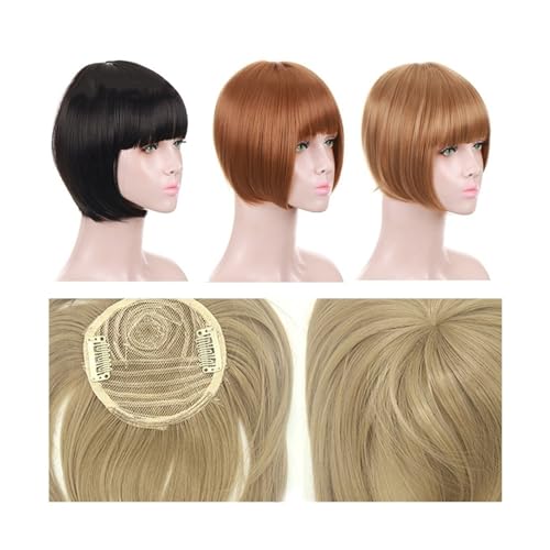 Gewellte Perücke Kurze Gerade Haar Topper 12 Zoll Synthetische Haarteile mit stumpfen Pony Pony Clip in Gerade Haarverlängerungen für Frauen mit dünner werdendem Haar Perückengriff(Color:SW135-99) Gewellte Perücke Kurze Gerade Haar Topper 12 Zoll Synthetische Haarteile mit stumpfen Pony Pony Clip in Gerade Haarverlängerungen für Frauen mit dünner werdendem Haar Perückengriff(Color:SW135-99) von LIBANGRONG-888