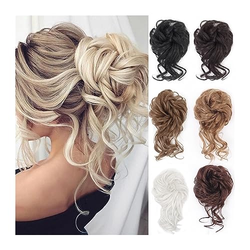 Haarknoten Unordentlicher Dutt-Haarteil, synthetischer, gewellter, lockiger Haarknoten, Haargummis mit elastischem Band, zerzauste Hochsteckfrisur mit Ranken, Haarteile, Verlängerungen for Frauen und Haarknoten Unordentlicher Dutt-Haarteil, synthetischer, gewellter, lockiger Haarknoten, Haargummis mit elastischem Band, zerzauste Hochsteckfrisur mit Ranken, Haarteile, Verlängerungen for Frauen und von LIBANGRONG-888