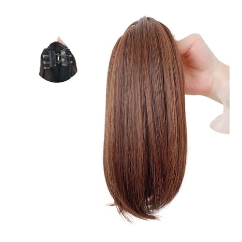 Zopf-Haarverlängerung ﻿ 12 Zoll kurze Pferdeschwanz-Verlängerung, Krallenclip, glattes Haar, Kunstkiefer-Haarteil, synthetische, hitzefreundliche Faser-Pferdeschwanz-Verlängerung for Frauen und Mädche von LIBANGRONG-888