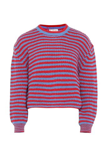 LIBBI Damen Sweater Rot Blau Streifen XL/XXL von LIBBI