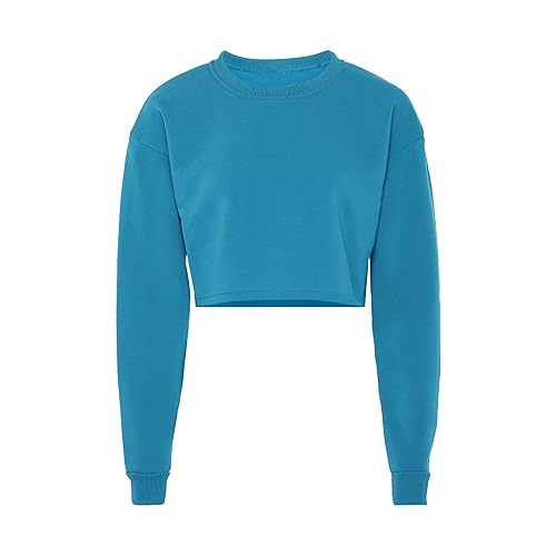 Libbi Women's Damen Langärmliges Pullover 100% Polyester mit Rundhalsausschnitt BLAU Größe XS Sweatshirt, 32 von LIBBI