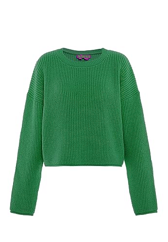 Libbi Women's Damen Rundhalsausschnitt, lockerer Acryl GRÜN Größe M/L Pullover Sweater, M von LIBBI