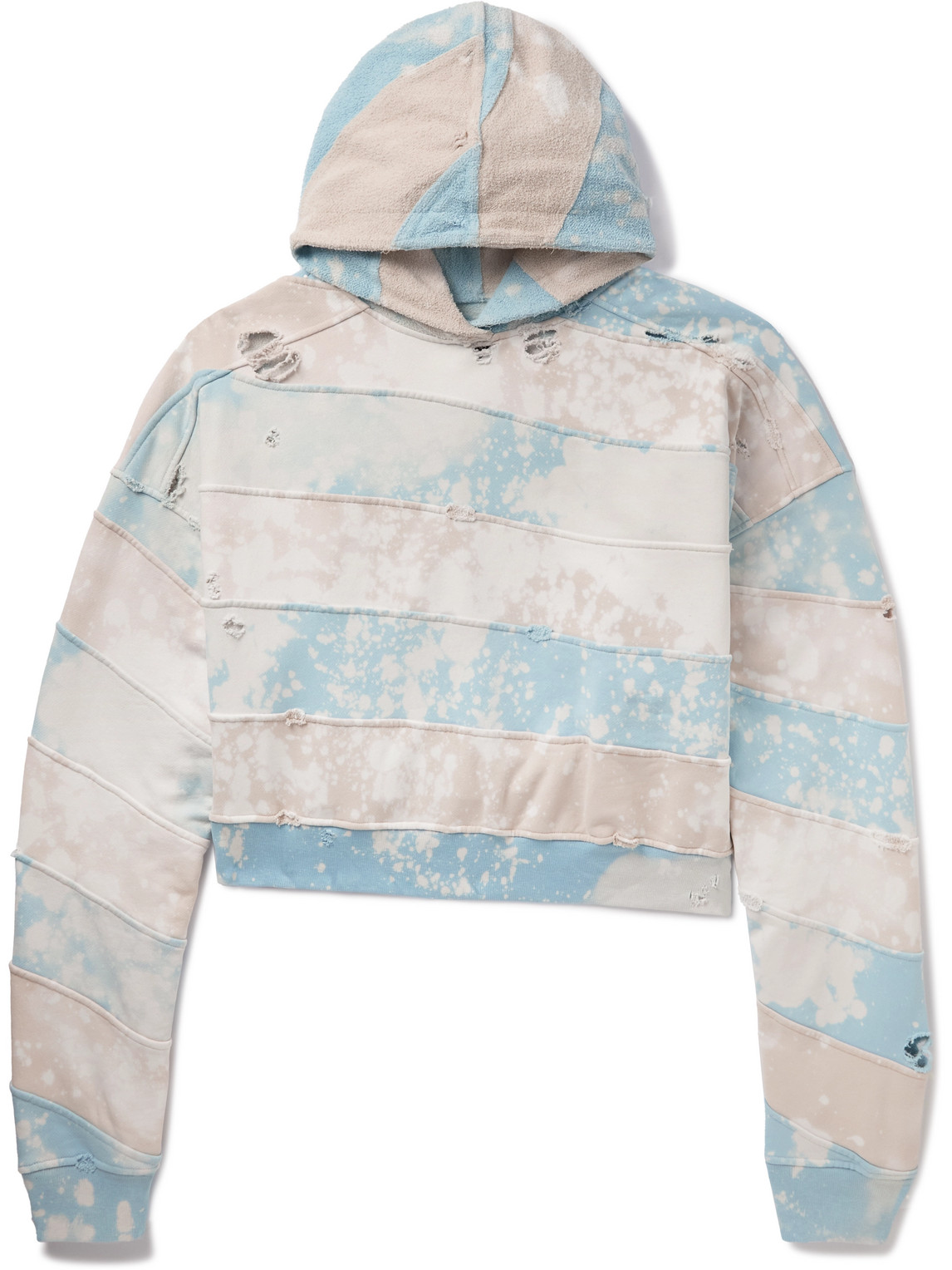 LIBERAL YOUTH MINISTRY - Oversized Bleached Distressed Cotton-Jersey and Terry Hoodie - Men - Blue - XS LIBERAL YOUTH MINISTRY - Oversized Bleached Distressed Cotton-Jersey and Terry Hoodie - Men - Blue - XS von LIBERAL YOUTH MINISTRY