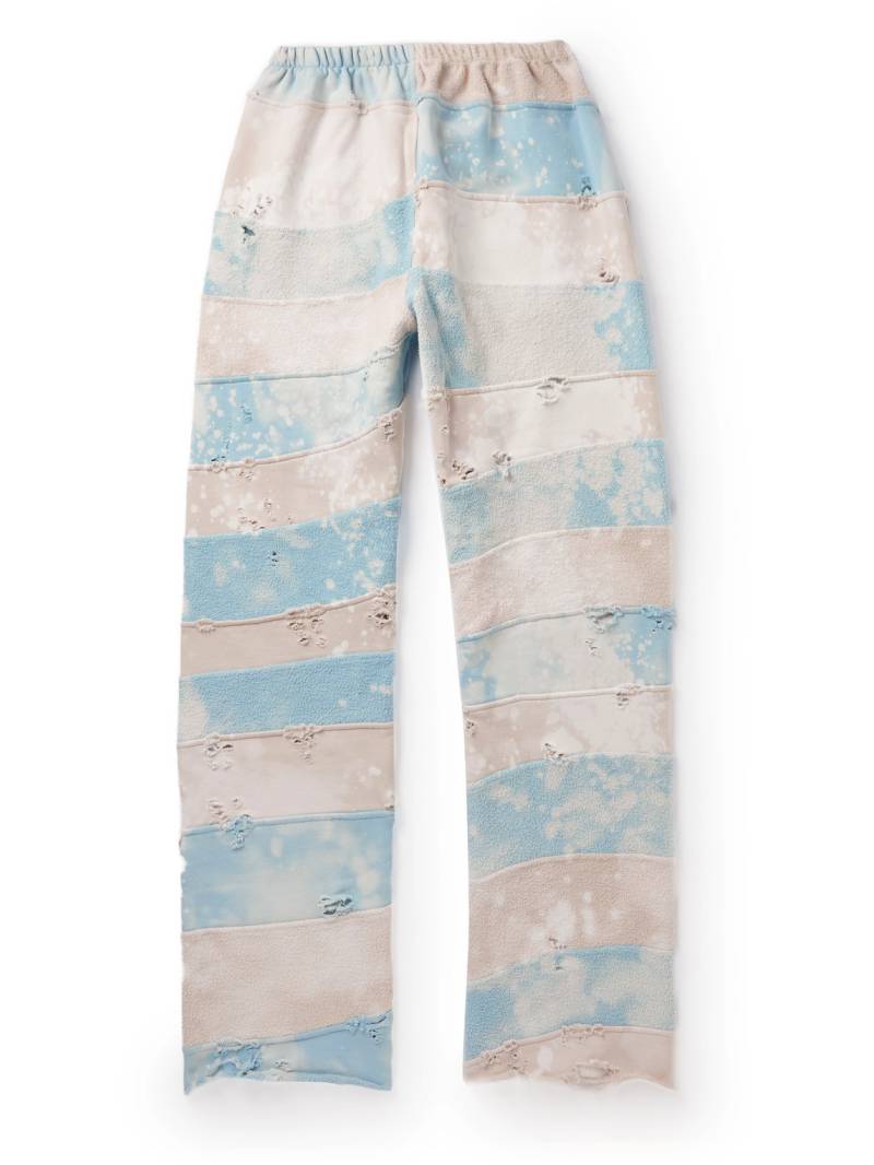 LIBERAL YOUTH MINISTRY - Straight-Leg Bleached Distressed Cotton-Jersey and Terry Sweatpants - Men - Blue - S von LIBERAL YOUTH MINISTRY