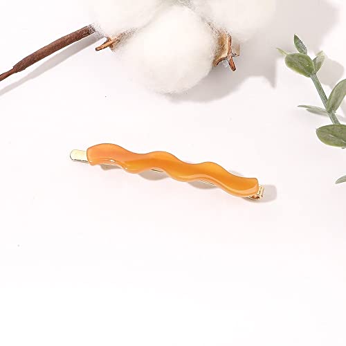 LIBERGA 10 Stück Acetat-Haarspangen Mode Wellenform Haarklammern Kopfschmuck Elegante Seitenclips Haarnadeln Für Damen,Orange von LIBERGA