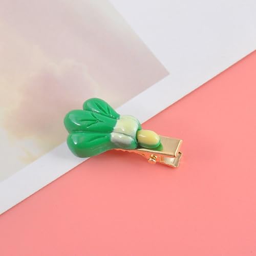 LIBERGA 10 Stück Haarspangen In Form Von Grünem Gemüse, Lustige Haarklammern Kopfschmuck, 3cm Kleine Haarnadeln Für Damen von LIBERGA