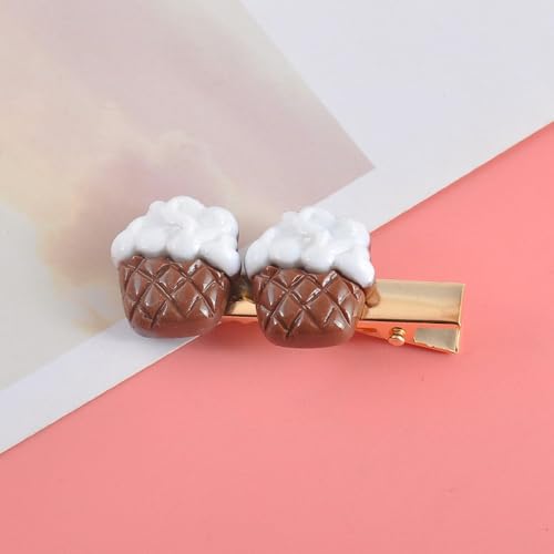 LIBERGA 10 Stück Haarspangen In Form Von Künstlichen Lebensmitteln, Lustige Haarklammern Kopfschmuck Haarnadeln Als Party Dekoration Für Damen von LIBERGA