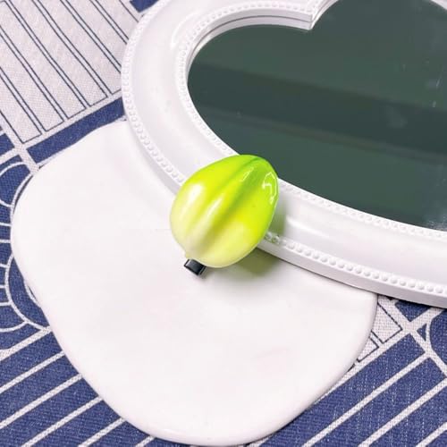 LIBERGA 10 Stück Haarspangen In Form Von Künstlichen Lebensmitteln, Lustige Haarklammern Mit Früchten Als Kopfschmuck Haarnadeln Zur Partydekoration Für Damen, Grün von LIBERGA