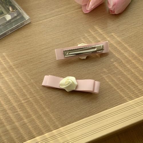 LIBERGA 10 Stück Haarspangen Mit Blumenschleife, Lustige Haarklammern Kopfschmuck Party Dekoration Haarnadeln Für Damen, Pink von LIBERGA