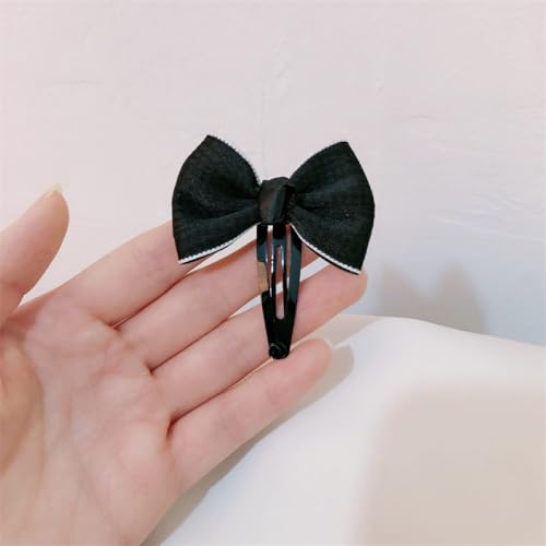 LIBERGA 10 Stück Haarspangen Mit Schleife, Elegante Kleine Haarklammern Kopfschmuck Ästhetische Dekoration Haarnadeln Für Damen, Schwarz von LIBERGA