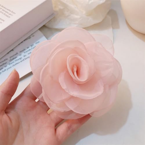 LIBERGA 2 Stück Blumen Haarspangen Elegante Haarklammern Kopfschmuck Party Dekoration Haarnadeln Für Damen, Hellrosa von LIBERGA