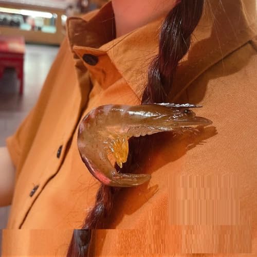 LIBERGA 2 Stück Haarspangen In Form Von Künstlichen Lebensmitteln, Lustiger Haarschmuck In Garnelenform, Haarnadeln Als Party Dekoration Für Damen von LIBERGA
