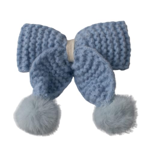 LIBERGA 2 Stück Haarspangen Mit Häkelschleife,Lustige Haarklammern Aus Plüsch,Kopfschmuck,Ästhetische Haarnadeln Als Dekoration Für Damen,Blau von LIBERGA