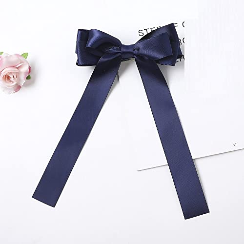 LIBERGA 2 Stück Schleifen-Haarspangen Für Damen,Langes Haar,Elegante Haarklammern,Kopfschmuck,Langes Schwanzband,Schleifen-Haarnadeln,Dunkelblau von LIBERGA