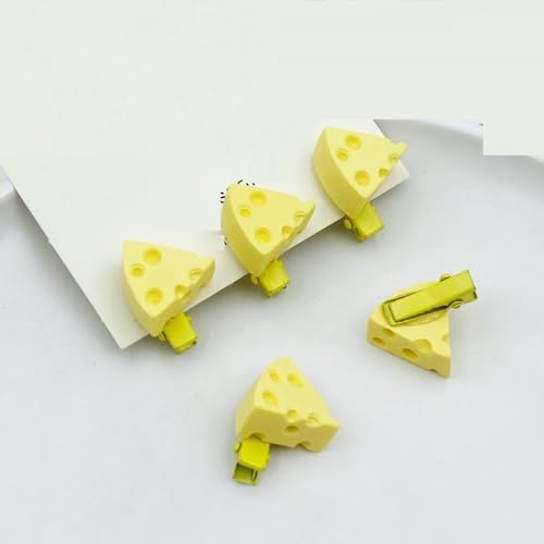 LIBERGA 20 Stück Haarspangen In Form Von Käse In Form Von Lebensmitteln, Lustige Kleine Haarklammern, Kopfschmuck Haarnadeln Zur Partydekoration Für Damen, Gelb von LIBERGA