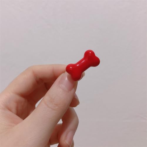LIBERGA 20 Stück Haarspangen In Knochenform, Elegante Kleine Haarklammern Kopfschmuck Ästhetische Haarnadeln Für Damen, Rot von LIBERGA