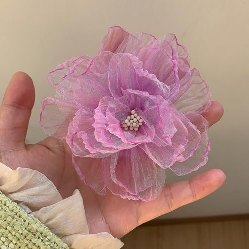 LIBERGA 4 Stück Blumen Haarspangen Lustige Haarklammern Kopfschmuck, Strand Urlaubs Party Dekoration Haarnadeln Für Damen, Lila von LIBERGA