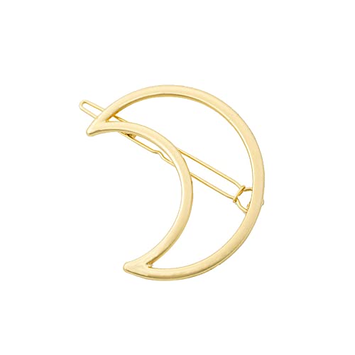 LIBERGA 4 Stück Haarspangen Aus Metall,Modische Geometrie,Mond,Haarklammern,Kopfschmuck,Elegante Seitenklammern,Haarnadeln Für Damen,Gold von LIBERGA