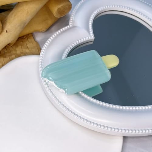 LIBERGA 4 Stück Haarspangen In Form Von Künstlichen Lebensmitteln, Lustige Haarklammern Mit Eiscreme Motiv, Kopfschmuck Haarnadeln Als Party Dekoration Für Damen, Blau von LIBERGA