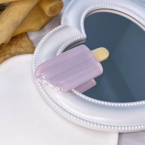 LIBERGA 4 Stück Haarspangen In Form Von Künstlichen Lebensmitteln, Lustige Haarklammern Mit Eiscreme Motiv, Kopfschmuck Haarnadeln Als Party Dekoration Für Damen, Lila von LIBERGA