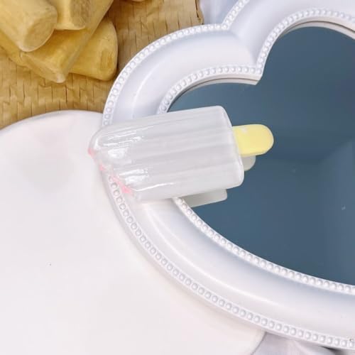 LIBERGA 4 Stück Haarspangen In Form Von Künstlichen Lebensmitteln, Lustige Haarklammern Mit Eiscreme Motiv, Kopfschmuck Haarnadeln Als Party Dekoration Für Damen, Weiß von LIBERGA